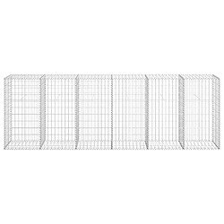 Avis vidaXL Mur en gabion avec couvercles Acier galvanisé 300 x 50 x 100 cm