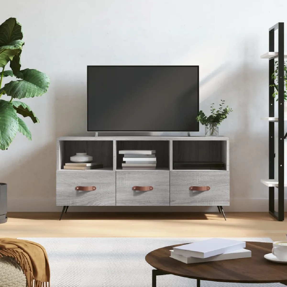 Maison Chic Meuble TV scandinave gris - Banc TV pour salon Sonoma 102x36x50 cm bois d'ingénierie -MN57733