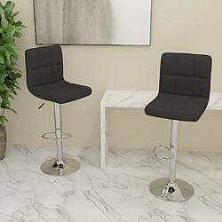 vidaXL Tabourets de bar lot de 2 noir tissu 