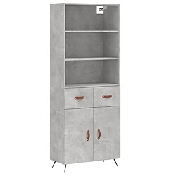 Maison Chic Buffet,Meuble de Rangement,commode pour salon,Cuisine Gris béton 69,5x34x180 cm Bois d'ingénierie -MN11623