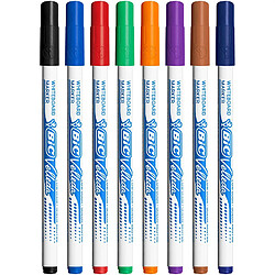 BIC Velleda 1721 Feutres Effaçables à Sec - Bleu, Boîte de 24