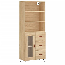 vidaXL Buffet haut Chêne sonoma 69,5x34x180 cm Bois d'ingénierie