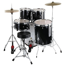 XDrum Semi 20"" batterie studio noire SET incl. pied perche cymbale + cymbales crash