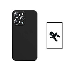 PHONECARE Kit Support Magnétique Renforcé de Voiture + Coque Silicone Liquide pour Xiaomi Redmi 12 - Noir