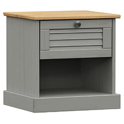 Maison Chic Table de chevet,Table de nuit,Table d'appoint pour salon VIGO gris 42x35x40 cm bois de pin massif -MN13621