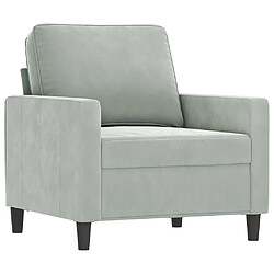 Avis vidaXL Fauteuil avec repose-pied Gris clair 60 cm Velours