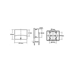 Perel Voltmetre analogique de tableau 30v cc / 60 x 47mm