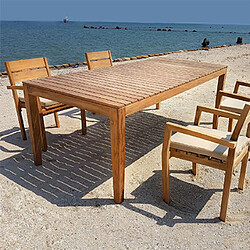 Mes Table de jardin 200x100x75 cm en teck naturel - BROMO