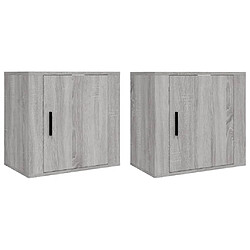 vidaXL Tables de chevet murales 2 pcs Sonoma gris 50x30x47 cm