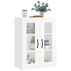 Avis vidaXL Armoire murale blanc brillant 69,5x34x90 cm bois d'ingénierie