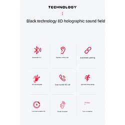 Universal Écouteurs sans fil Bluetooth, affichage numérique Touch 5.0 Entendu binaural Mini écouteurs sans fil Écouteurs étanches pas cher
