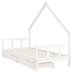 Avis Maison Chic Lit d'Enfant Chambre - Cadre de lit pour enfant tiroirs blanc 90x200 cm bois de pin massif -MN36739