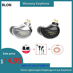 GUPBOO BLON BL-01, écouteurs intra-auriculaires BL01, filaires, 10 mm, avec membrane en fibre biologique