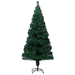 Avis vidaXL Sapin de Noël artificiel avec support vert 240 cm fibre optique