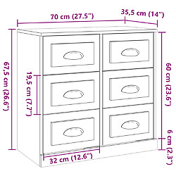 vidaXL Buffet noir 70x35,5x67,5 cm bois d'ingénierie pas cher