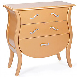 Pegane Commode console de rangement avec 3 tiroirs coloris Or - Dim : 70 x 40 x 78 cm 