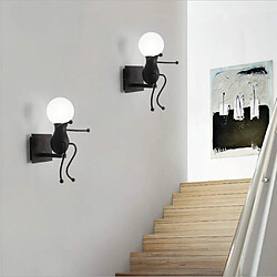 Acheter Stoex Applique Murale Interieur E27 Créatifs Petit Gens Fer Lampe de Mur pour Bar Chambre à Coucher Cuisine Restaurant Café Couloir,