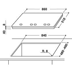 Whirlpool GOA 9523/NB plaque Noir Intégré (placement) Gaz 5 zone(s)