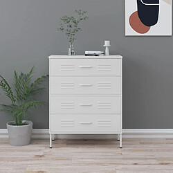 vidaXL Commode Blanc 80x35x101,5 cm Acier