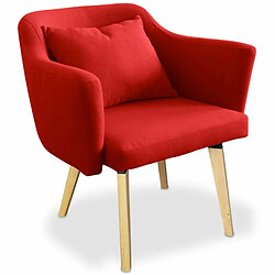 Paris Prix Fauteuil Scandinave en Tissu Delante 67cm Rouge 