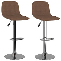 vidaXL Tabourets de bar lot de 2 marron tissu