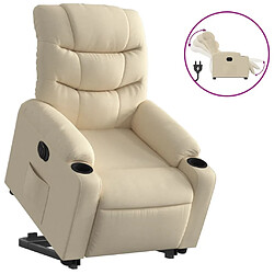 Maison Chic Fauteuil Relax pour salon, Fauteuil inclinable électrique crème tissu -GKD97395