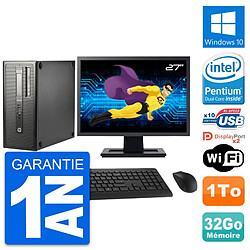 PC Tour HP EliteDesk 800 G1 Ecran 27" G3220 RAM 32Go Disque 1To Windows 10 Wifi · Occasion 