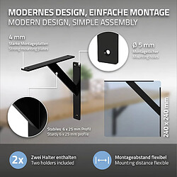 Acheter ML-Design Lot de 6 équerres d'étagère suspendue support mural en aluminium noir 240x240 mm