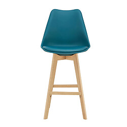 Avis Helloshop26 Lot de 4 tabourets de bar plastique synthétique hêtre 105x48x58 cm turquoise 03_0008823