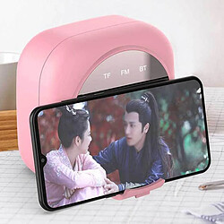 Universal Réveil numérique Haut-parleur portable Bluetooth Miroir LED Haut-parleur lumineux Lecteur MP3 Support TF Subwoofer Haut-Parleur portable (rose)