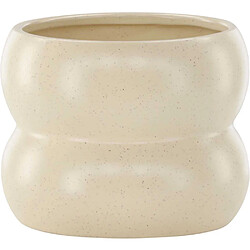 Venture Home Cache pot Dapne 16*16*13cm beige et noir. Cache pot Dapne 16*16*13cm beige et noir