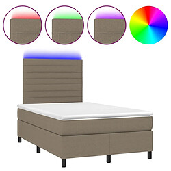 Maison Chic Lit adulte- Lit + matelas + LED,Sommier à lattes de lit matelas et LED taupe 120x190 cm tissu -GKD88468