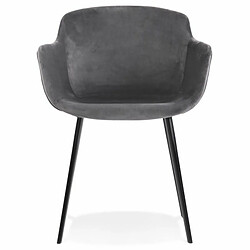 Paris Prix Fauteuil Design en Velours Javier 80cm Gris