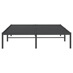 Maison Chic Lit adulte - Lit simple Cadre de lit,Structure du lit Contemporain métal noir 140x200 cm -MN30097 pas cher