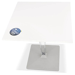 Avis Alterego Table de terrasse carrée 'LIMPID' blanche intérieur/extérieur - 68x68 cm