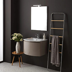 Kiamami Valentina ARMOIRE DE TOILETTE SUSPENDUE COURBE 62 CM CAPPUCCINO BRILLANT MIROIR RECTANGULAIRE | RIVA 