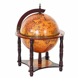 Mendler Globe terrestre, bar de salon HWC-T874, minibar, bois d'eucalyptus