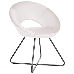 Beliani Chaise de salle à manger RACHEL Velours Blanc cassé 