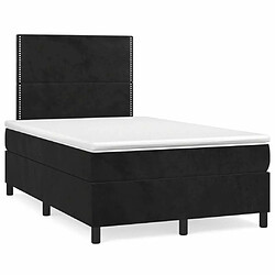 Maison Chic Lit adulte - Lit + matelas + LED,Sommier à lattes de lit et matelas LED noir 120x190 cm velours -GKD40147