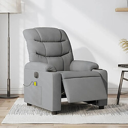 Maison Chic Fauteuil Relax pour salon, Fauteuil de massage inclinable électrique gris clair tissu -GKD33268