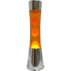 Fisura Lampe à poser en métal et verre Lave argent / orange.