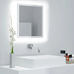 vidaXL Miroir à LED de bain Blanc brillant 40x8,5x37 cm Acrylique 