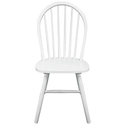 Decoshop26 Lot de 2 chaises de salle à manger cuisine design classique bois d'hévéa solide blanc CDS020163