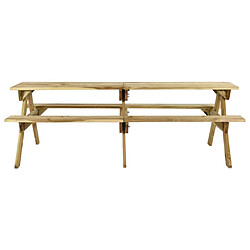 vidaXL Table de pique-nique et bancs 220x122x72cm Bois de pin imprégné