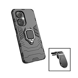 PHONECARE Kit Support Magnétique L Safe Driving Voiture + Coque 3X1 Military Defender pour OnePlus Nord CE 3 Lite - Noir