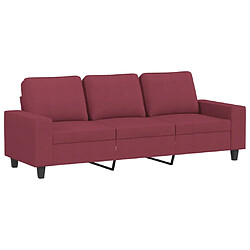 vidaXL Canapé à 3 places Rouge bordeaux 180 cm Tissu