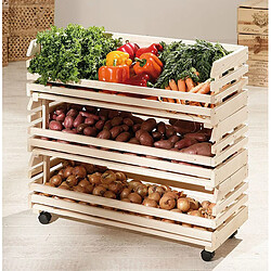 Pegane Grande Caisse Etagére cagette pour rangement en Bois empilables pour fruits et légumes, , 79 x 30 x 80 cm