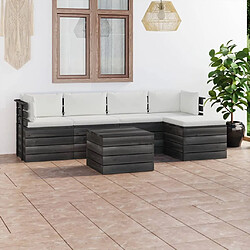 Maison Chic Salon palette de jardin 6 pcs avec coussins,Table et Chaises d'extérieur,Mobilier de jardin Bois de pin massif -MN27789