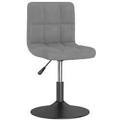 vidaXL Chaise pivotante de salle à manger Gris clair Velours