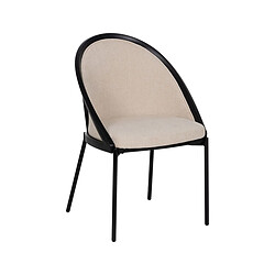 BigBuy Home Chaise de Salle à Manger Noir Beige 54 x 47,5 x 82,3 cm